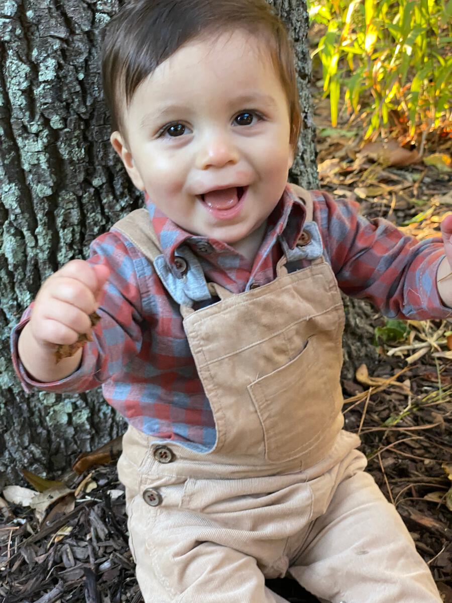 Jasper Onesie Grey Rust Plaid