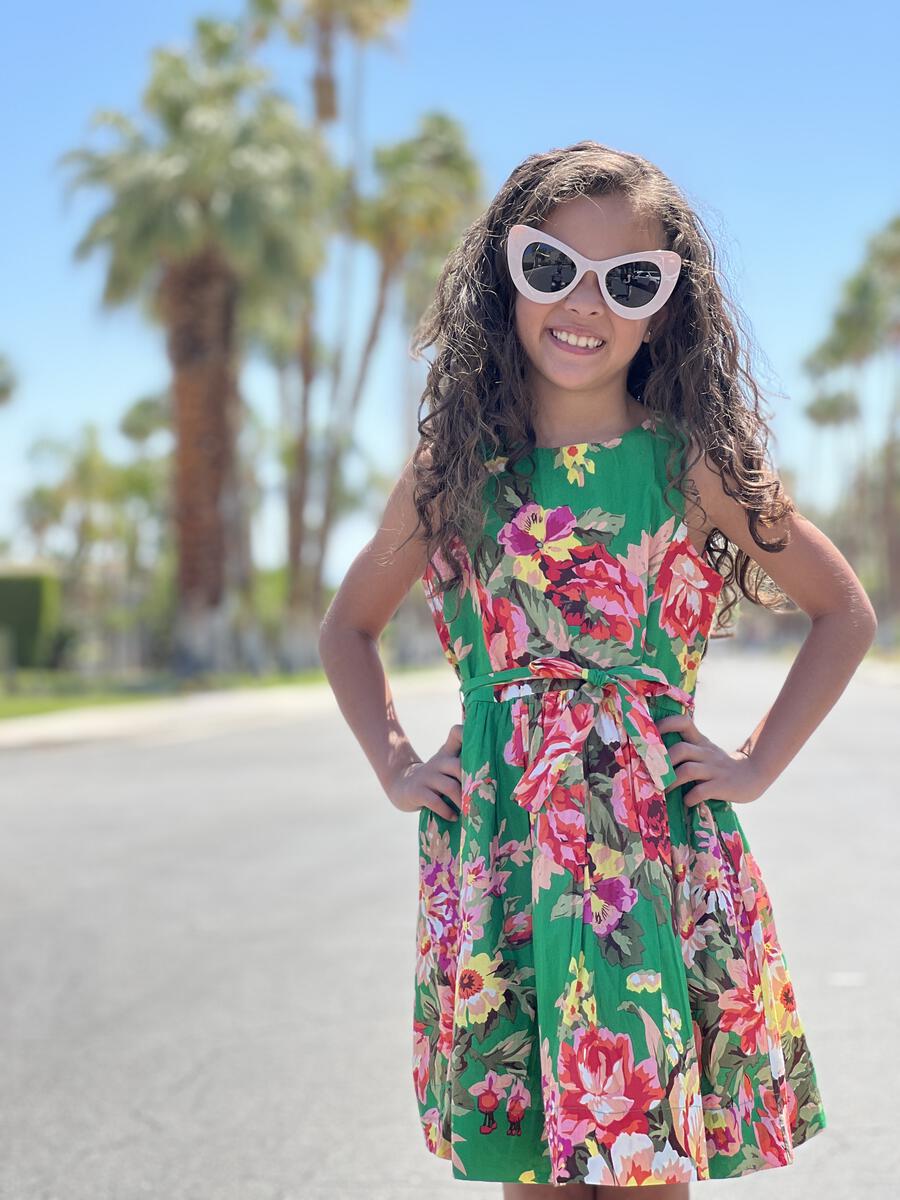 Palm Springs Green Floral Dress