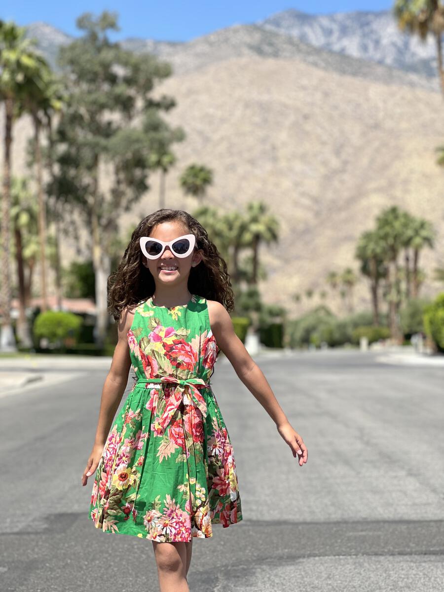 Palm Springs Green Floral Dress
