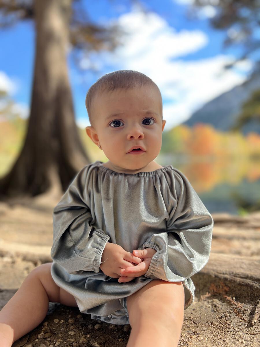 Daisy Bubble Romper Silver Sage