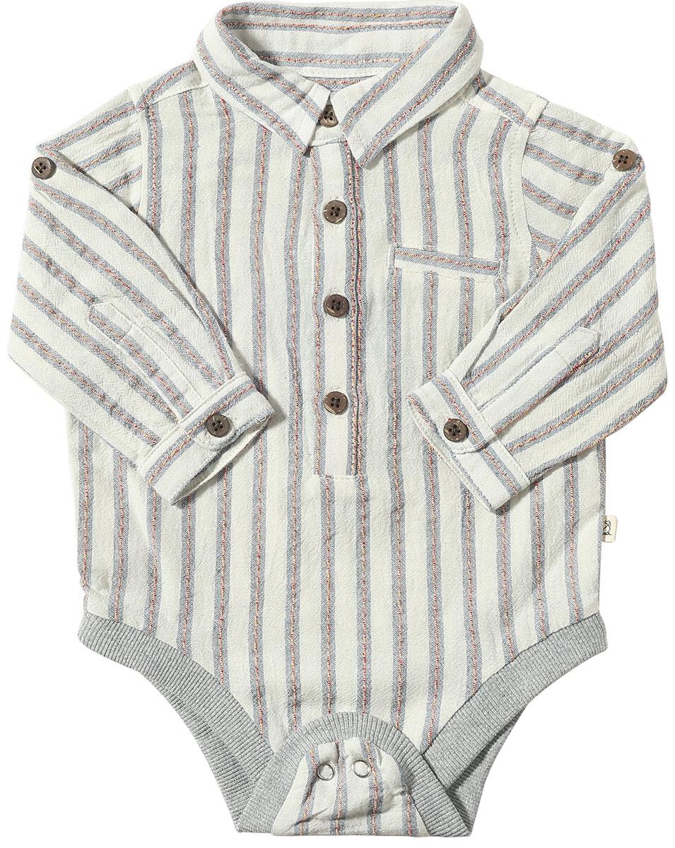 Jasper Onesie Blue Cream Stripe