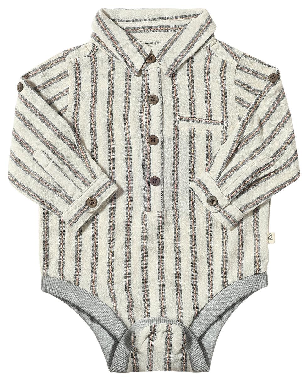 Tan, Black Cream Stripe Jasper Onesie