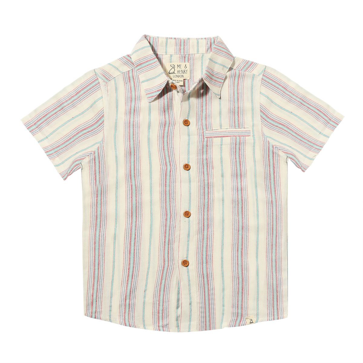Aqua Blue Stripe Newport Woven Shirt