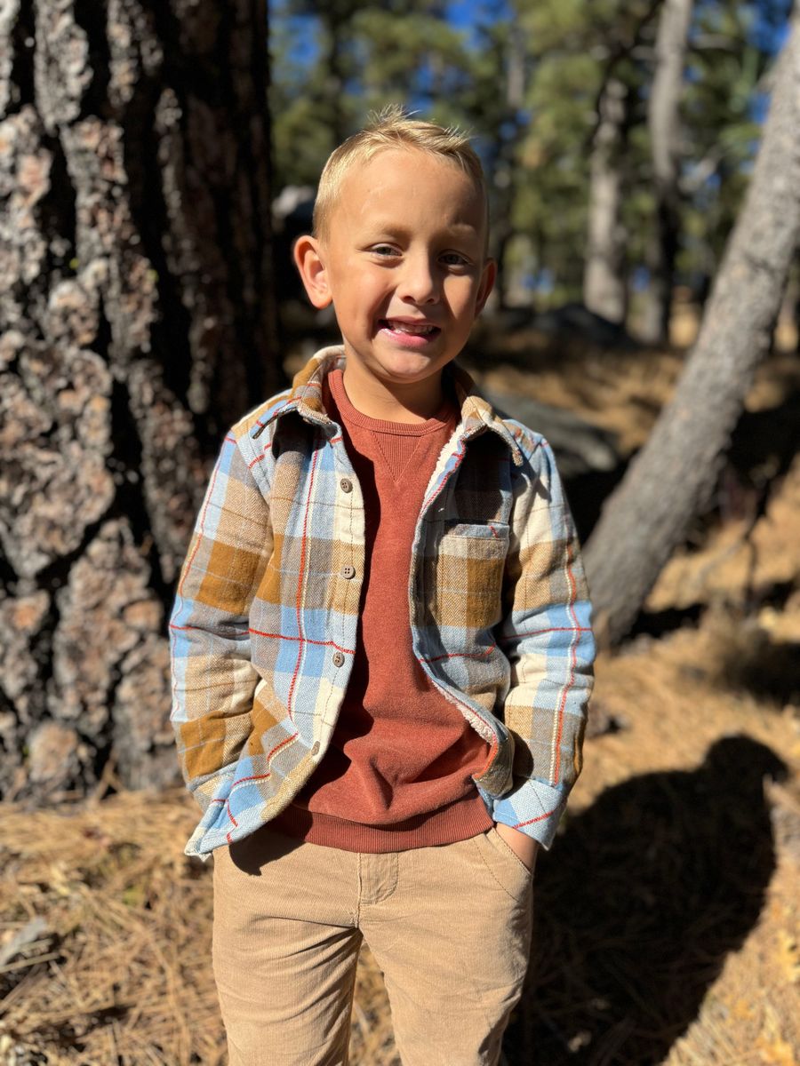 Beige Brown Sherpa Lined Shirt