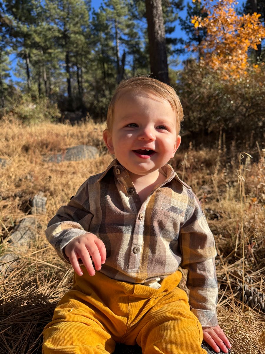 Brown Madras Jasper Onesie