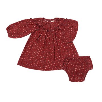 Brick Red Floral June Dress