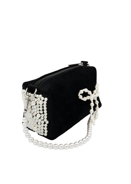 Velvet Pearl Bow Bag