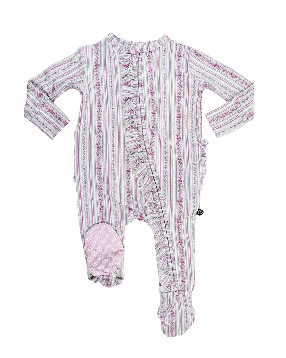 Josephine Ruffled Zipper Footie