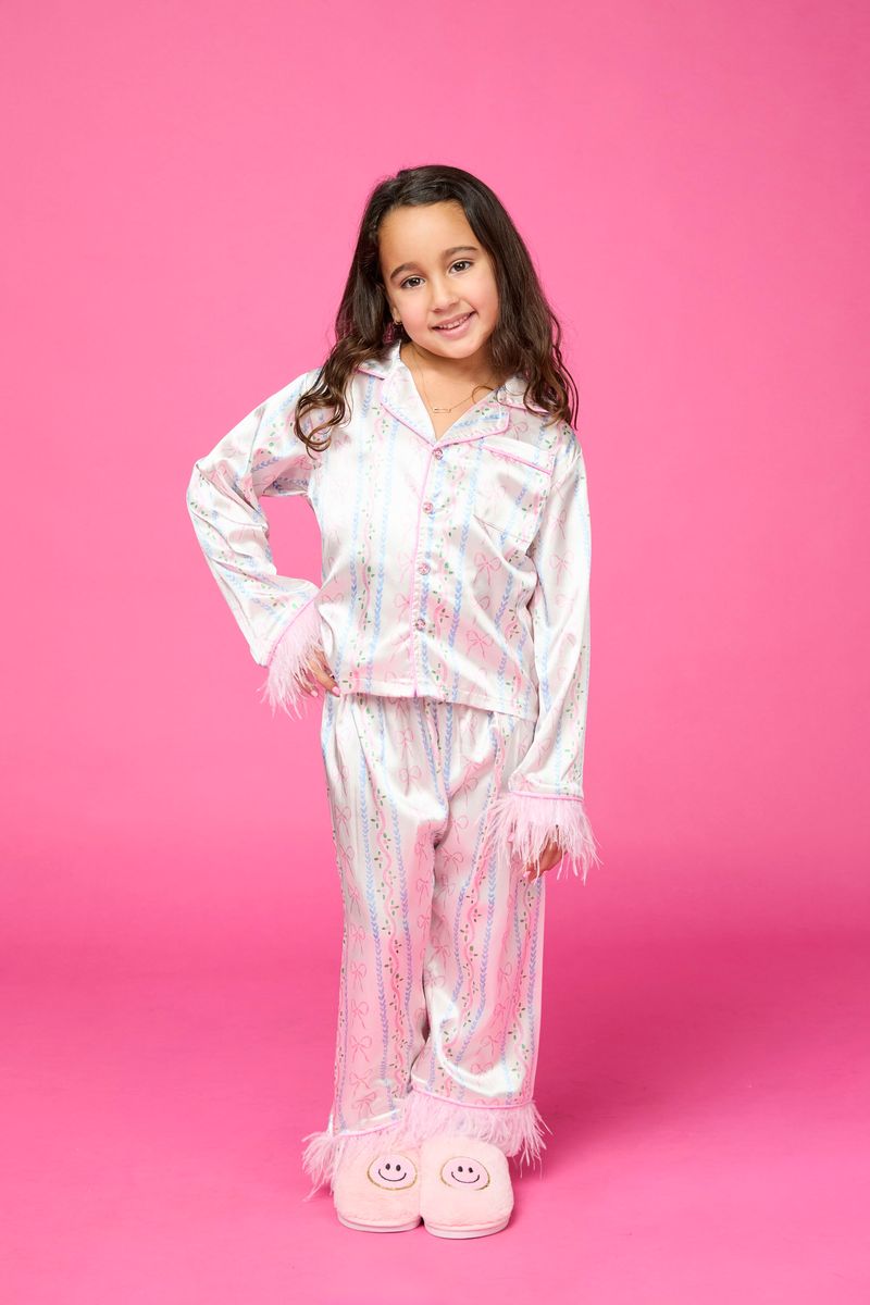 All Tied Up Feather Trim Silky Set