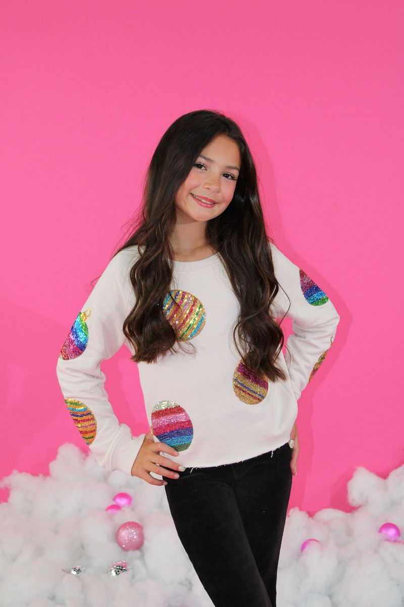 All Over Sequins Ornament Sweatshirt