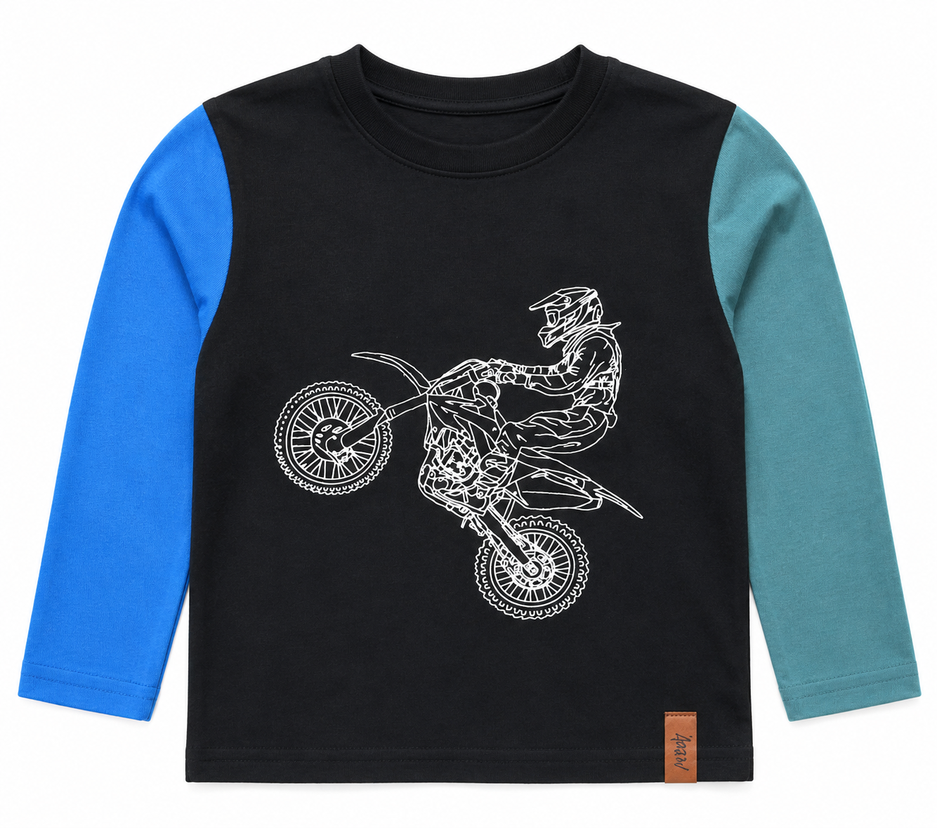 Color Block Sleeve Motorcycle T-shirt