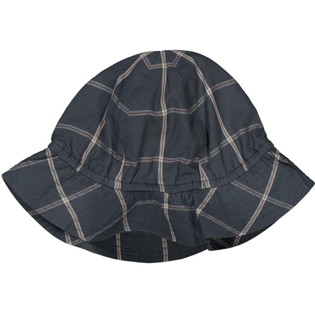 Night Blue Cashmere Check Hat