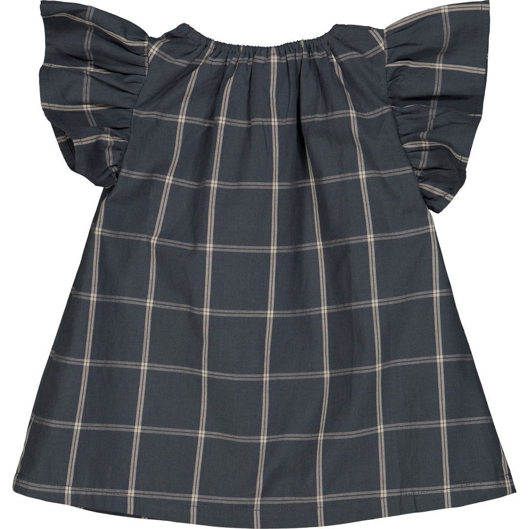Night Blue Cashmere Check Baby Dress