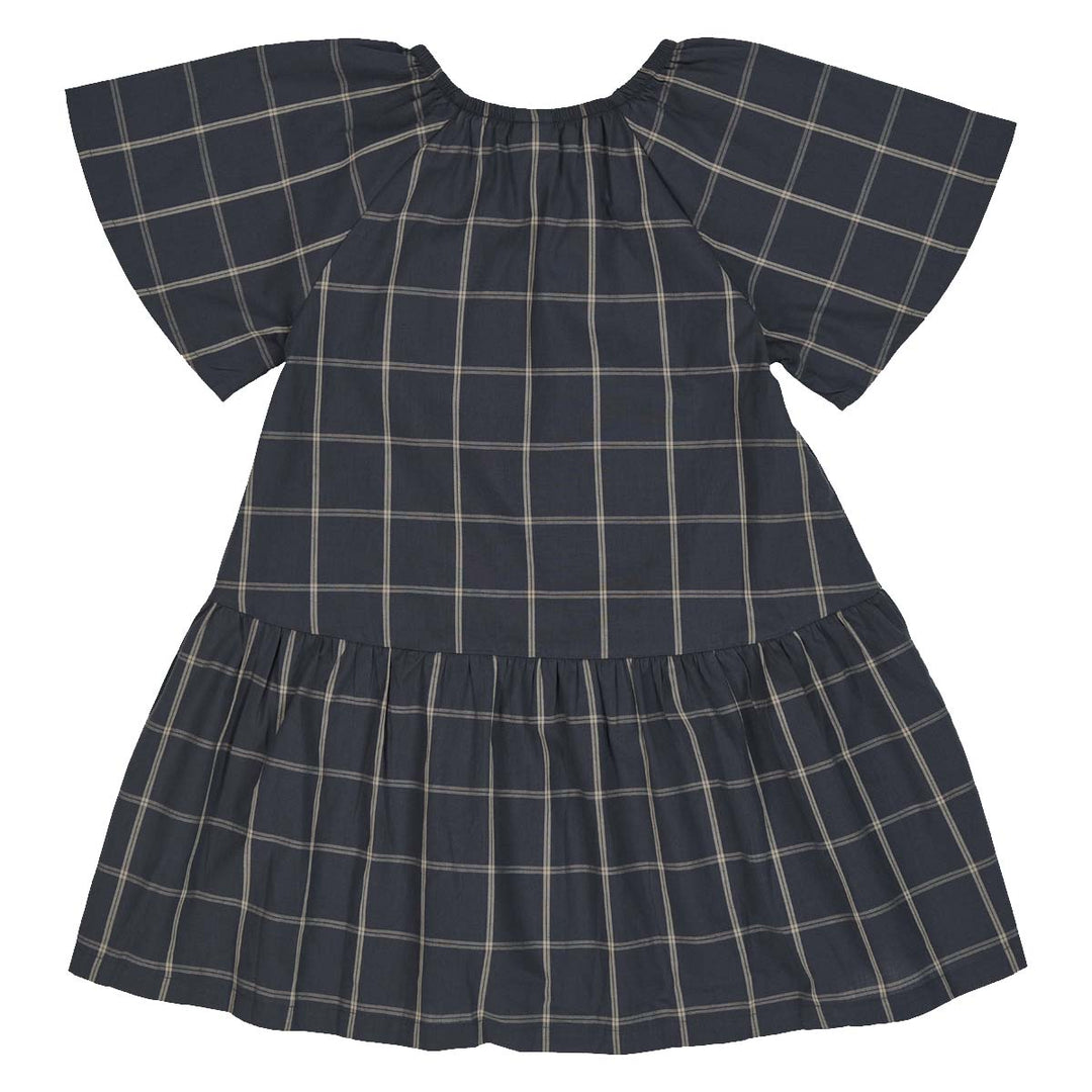 Night Blue Cashmere Check Toddler Dress