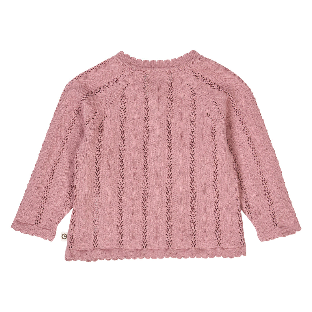 Pointelle Knit Cardigan Nostalgia Rose