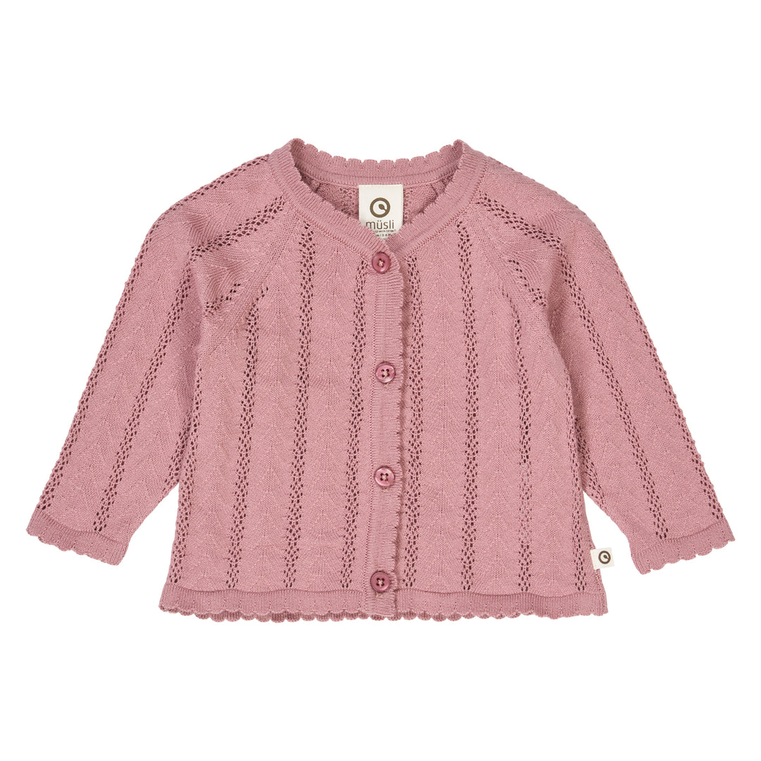 Pointelle Knit Cardigan Nostalgia Rose