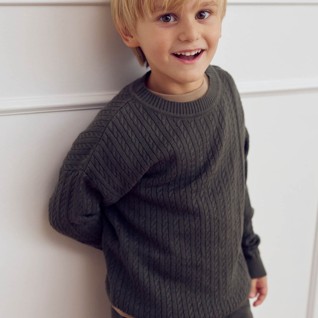 Deep Green Cableknit Sweater