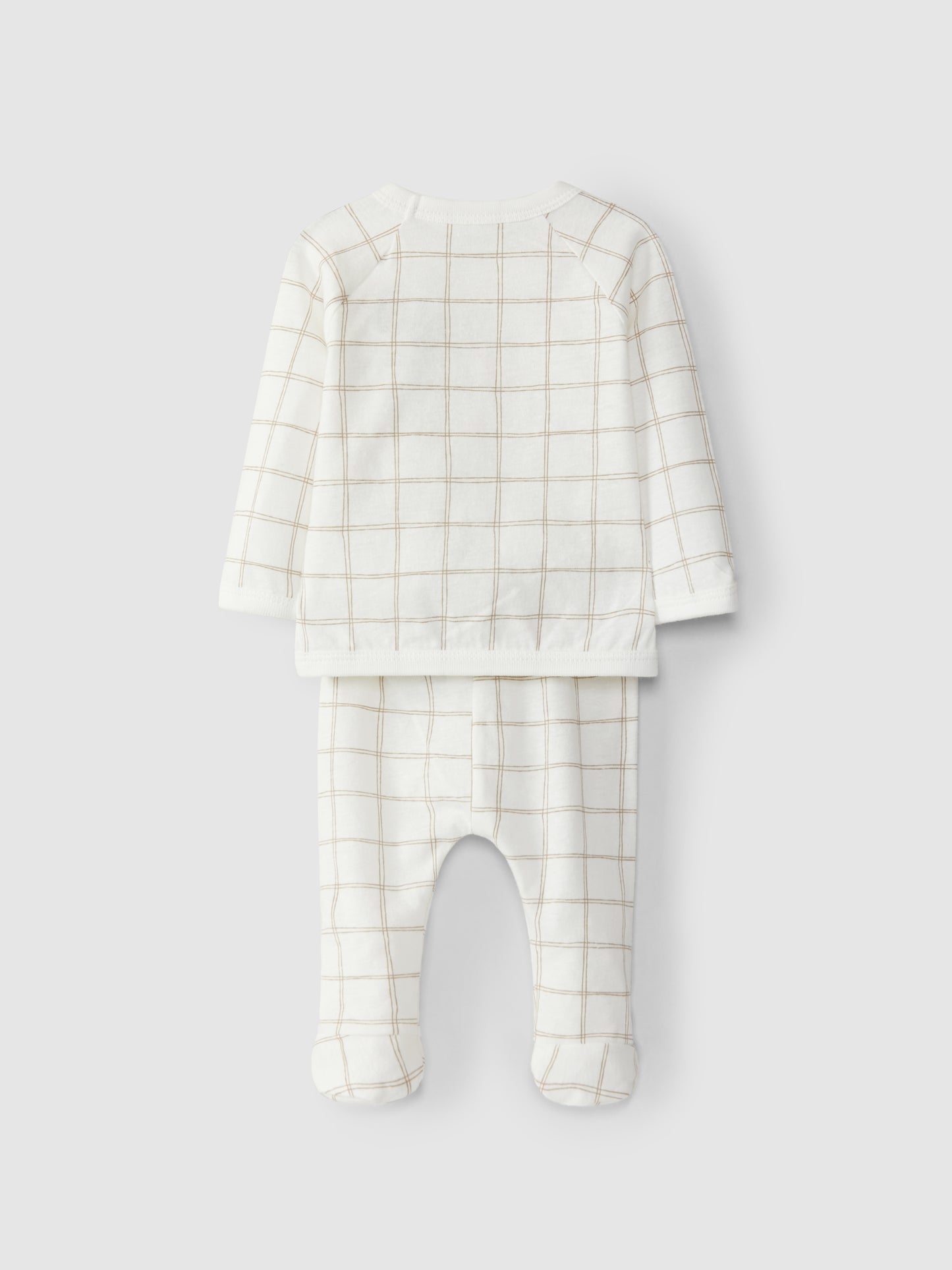 Beige Plaid Baby Set