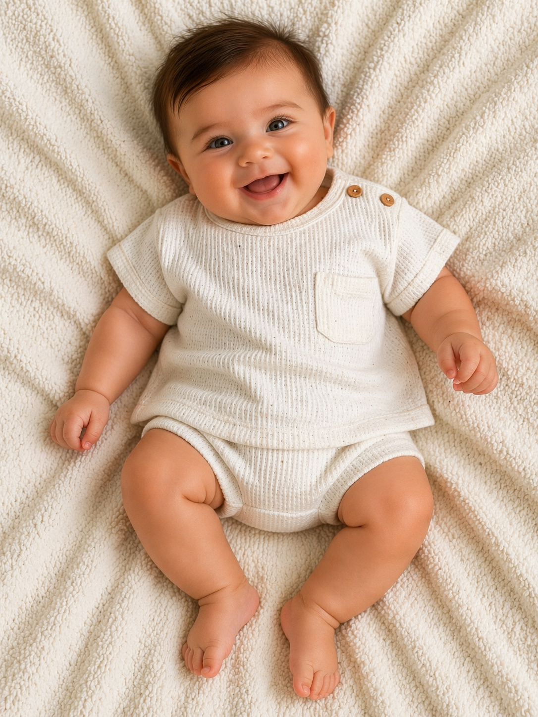 Cotton Ribbed Off White Set