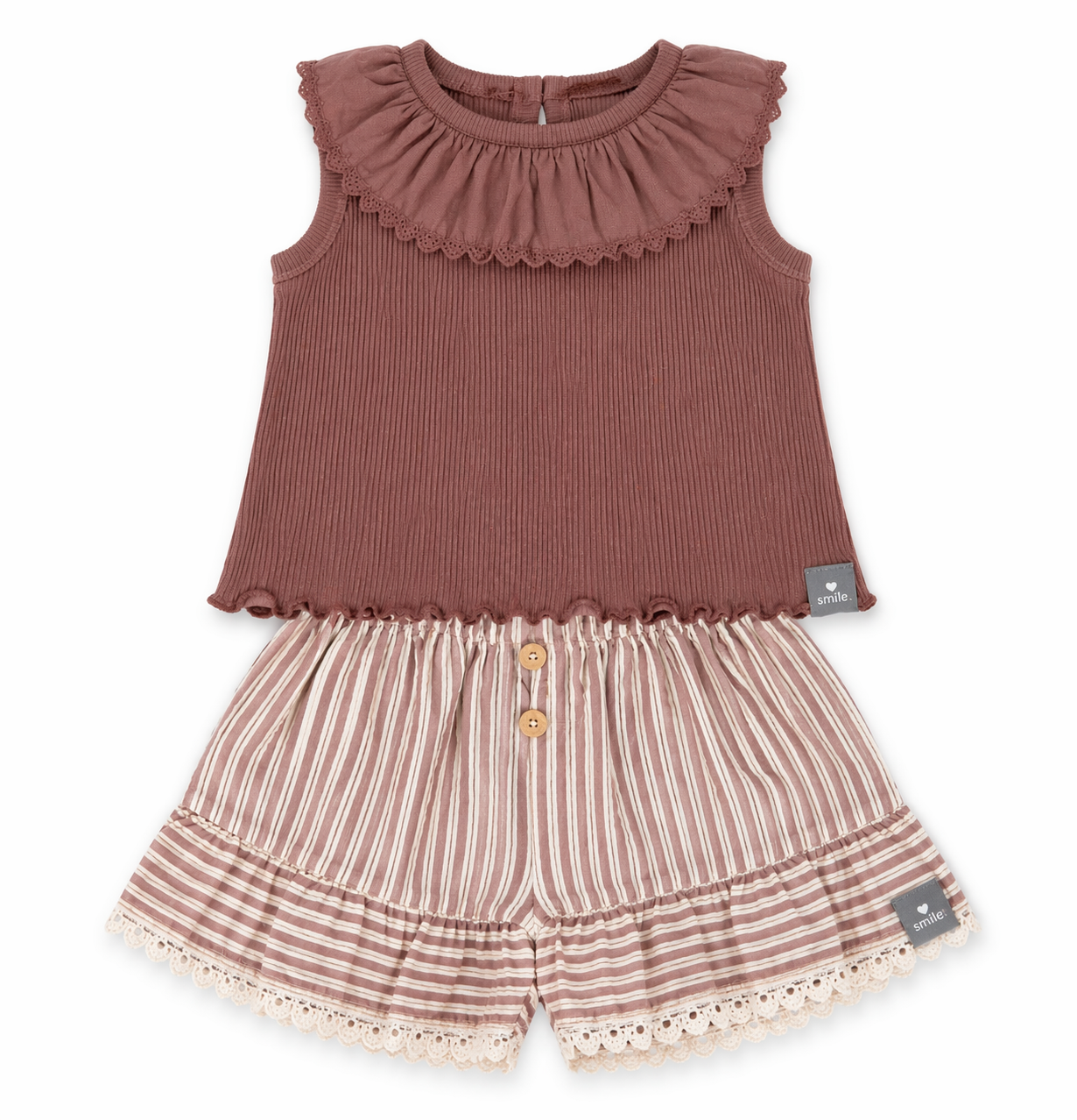 Clay Organic Top and Stripe Shorts