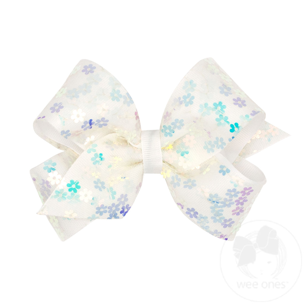 WHT MED SEQ FLW TULLE O/L