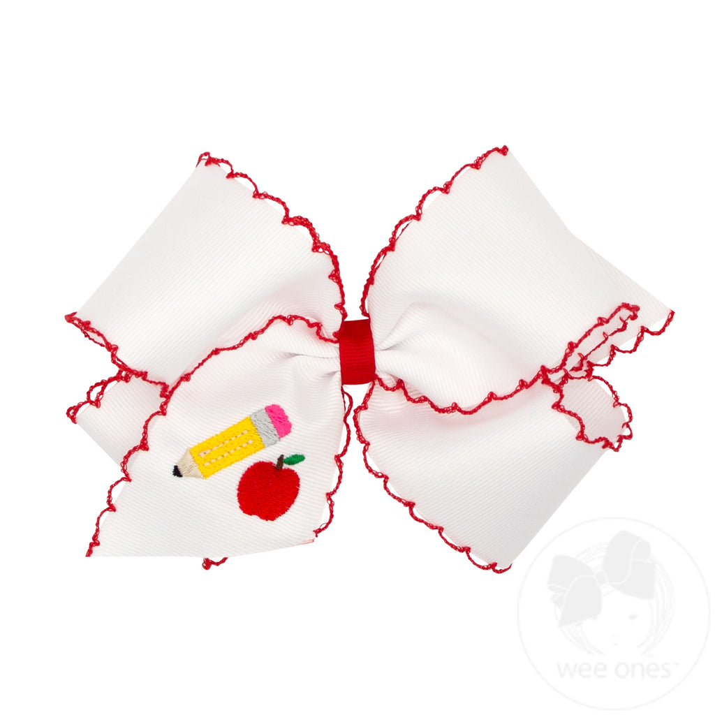 King Embroidered School Bow