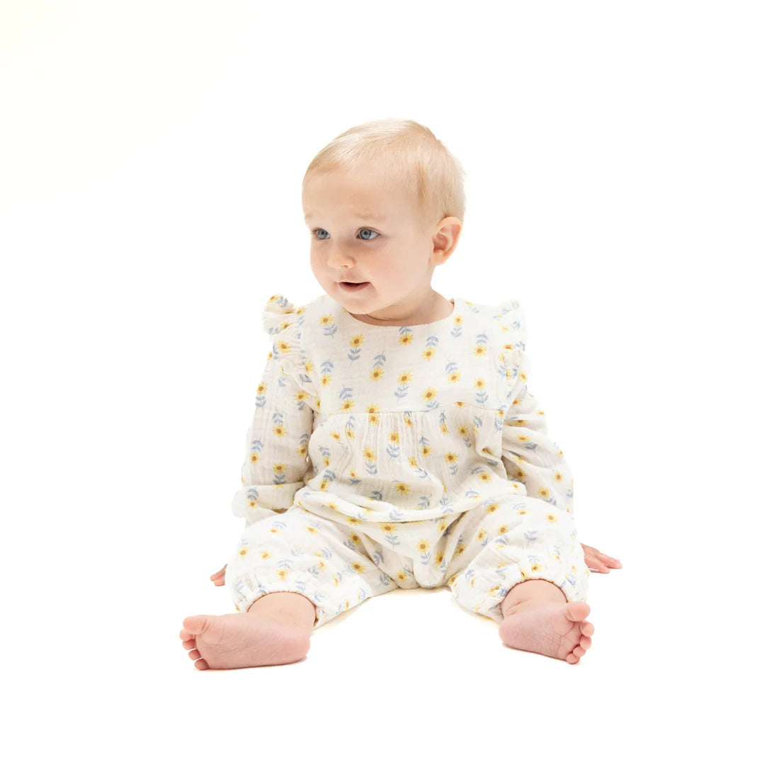 Western Sunflower Ruffle Romper