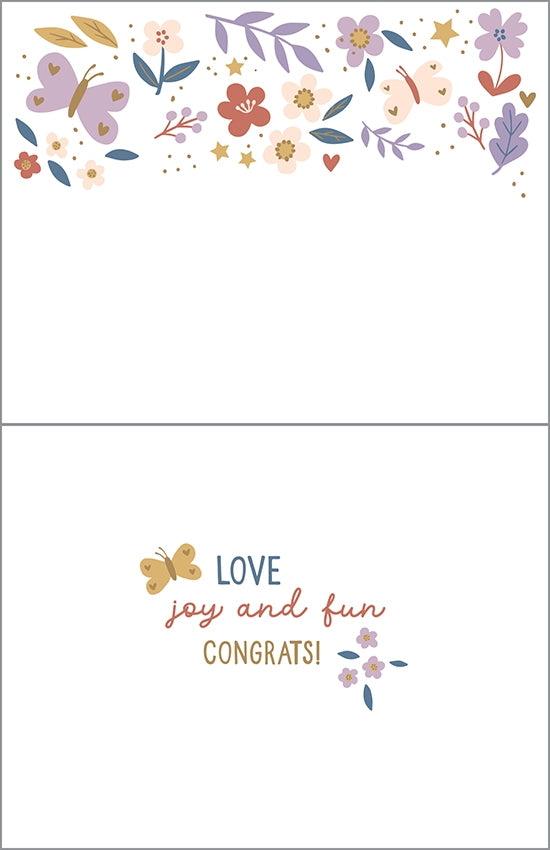 Baby Greeting Card Girl Flowers