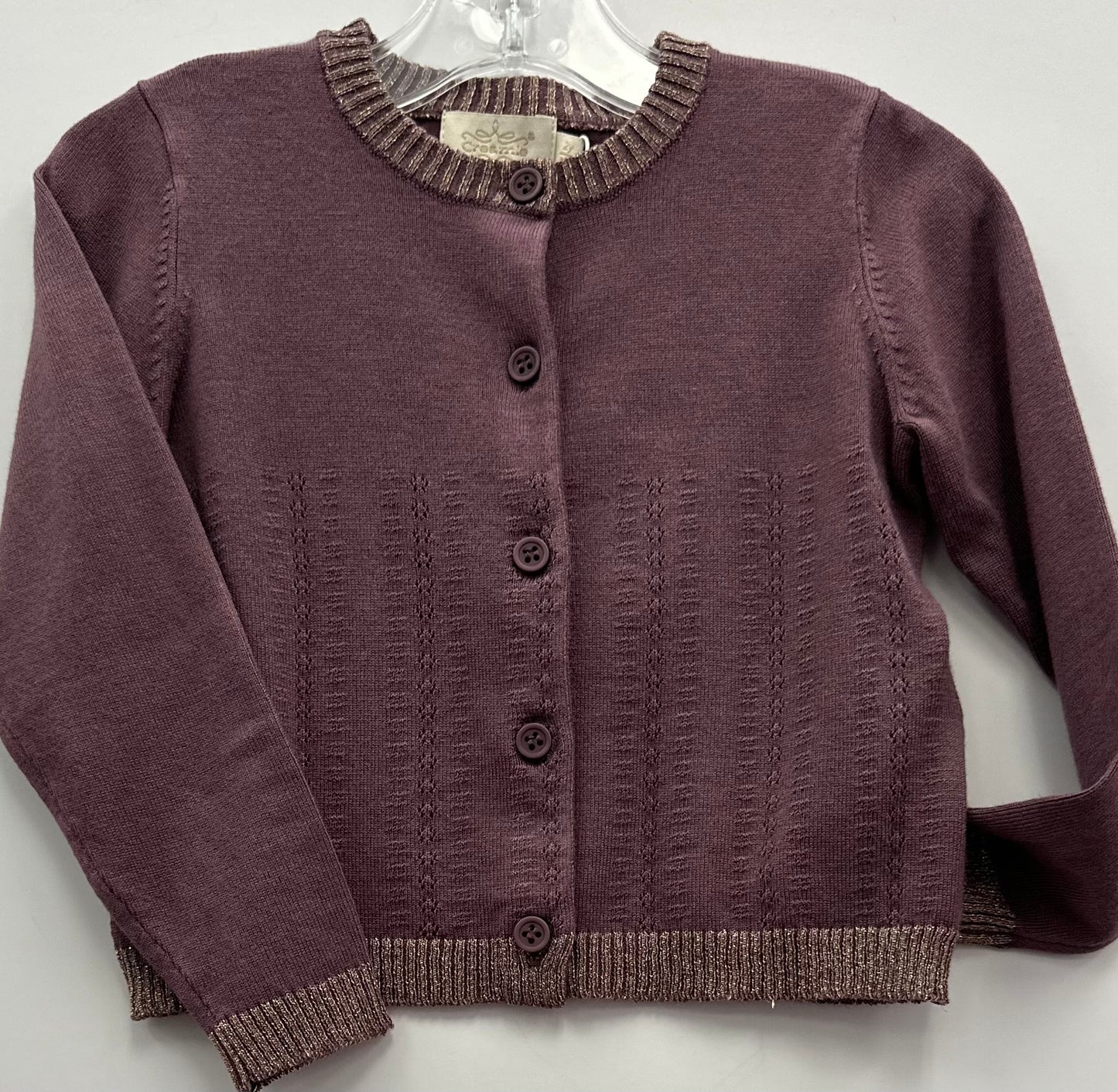 Plum Pointelle Cardigan