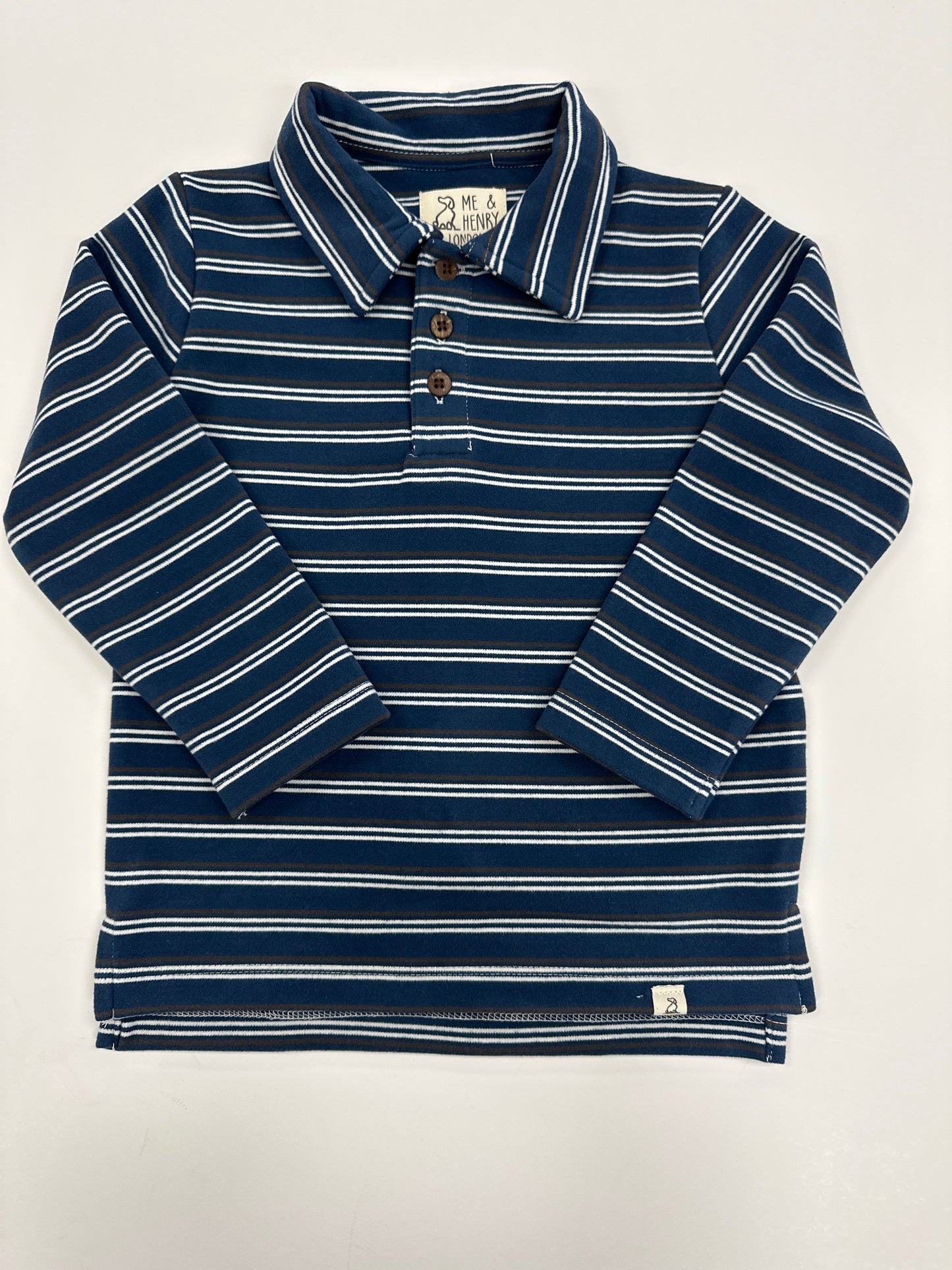 Navy Brown Ivory Midway Polo