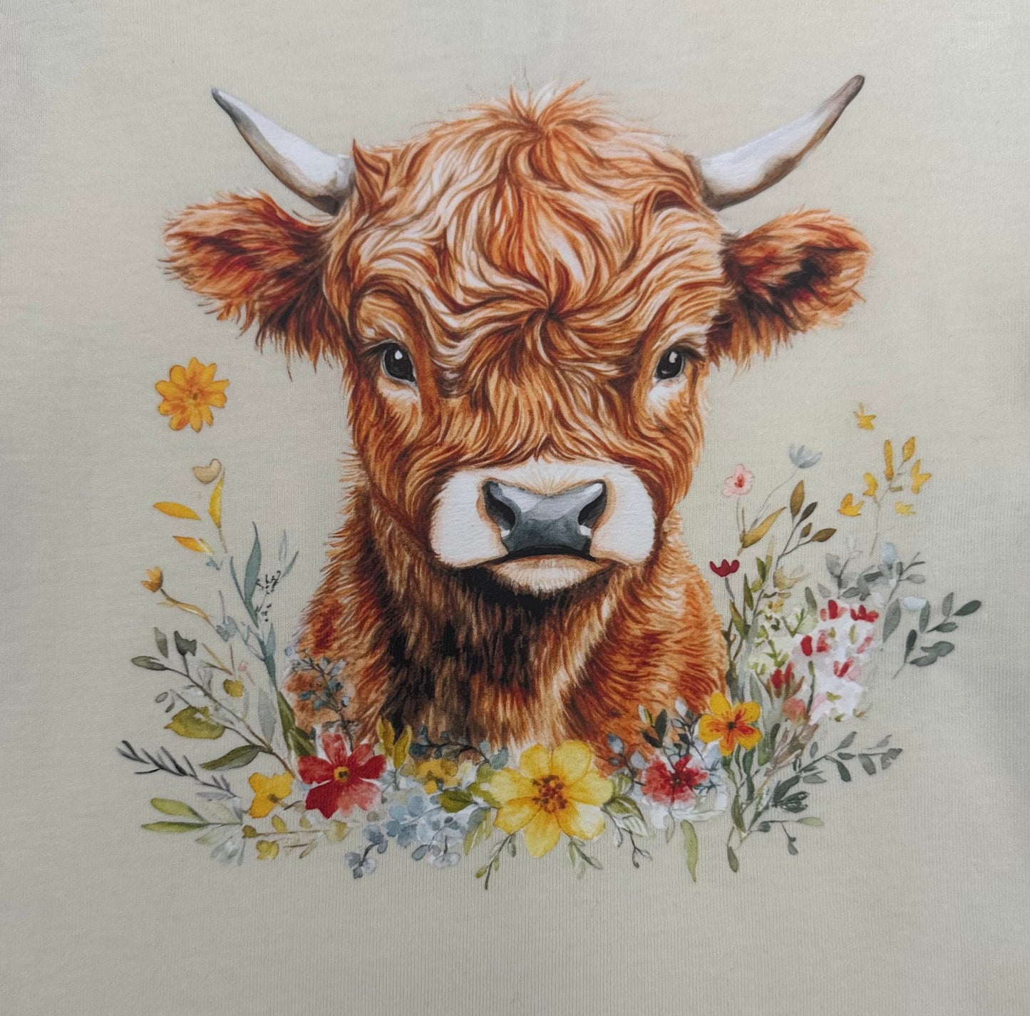 Highlander Cow on Cream T-Shirt