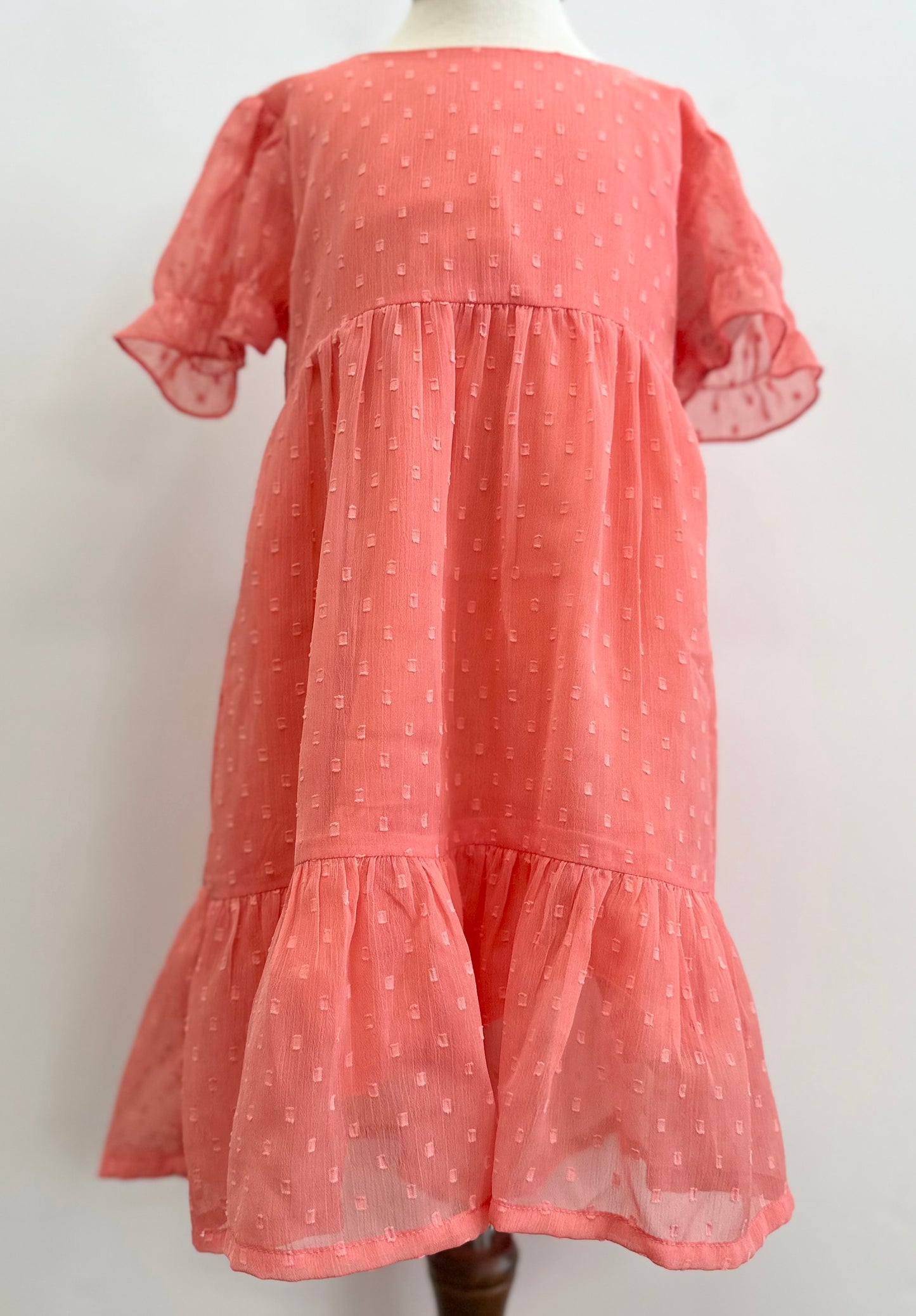 Spring Coral Dot Dress