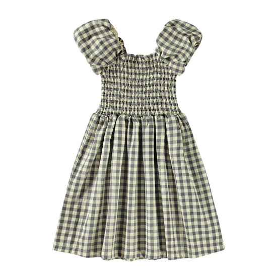 Puff Sleeve Sun Check Dress