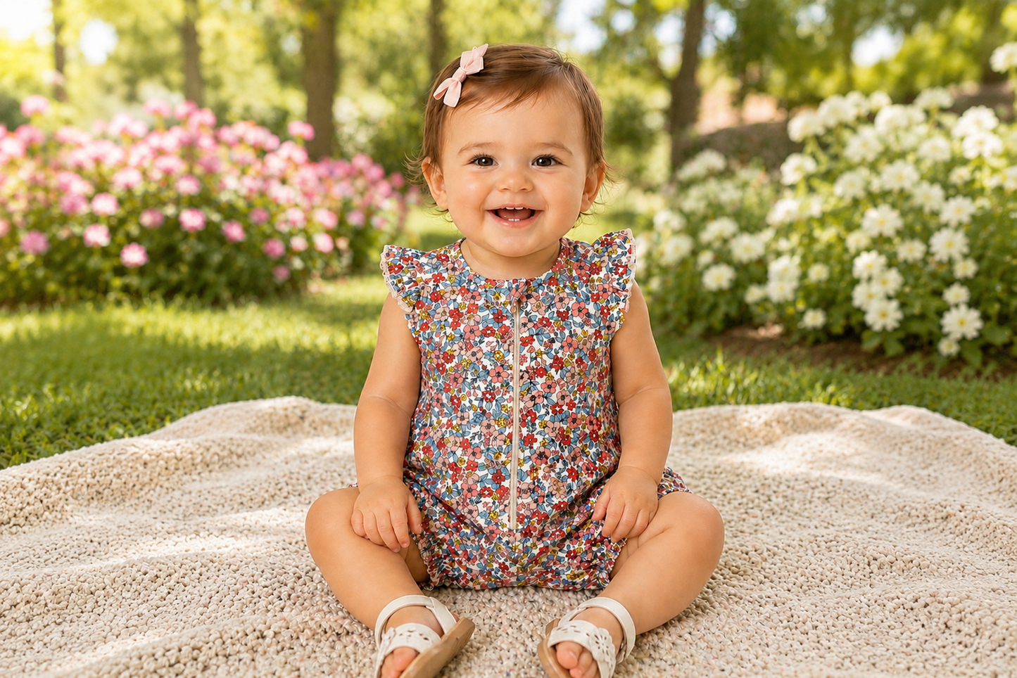 Summer Bloom Organic Ruffle Romper