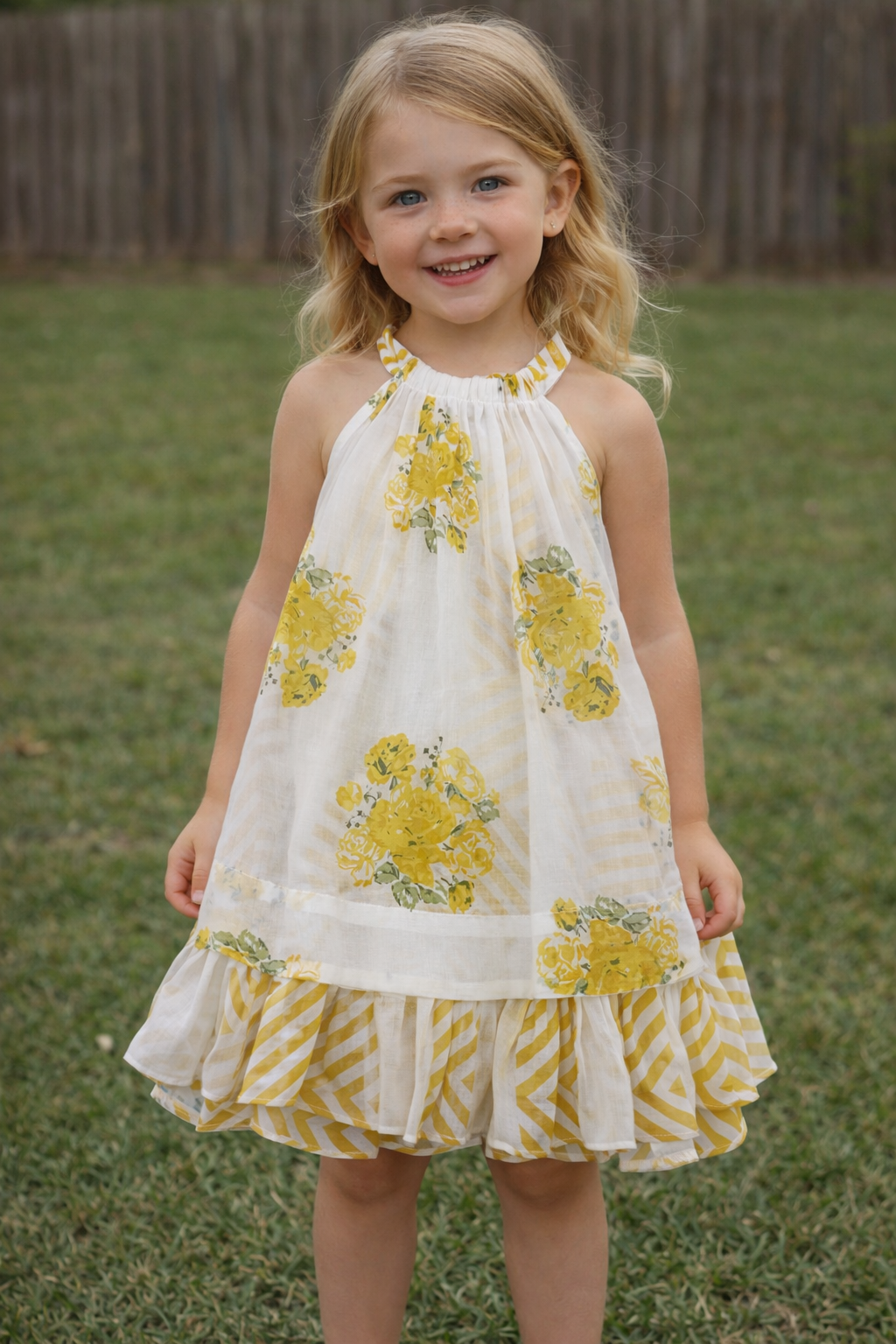 Flowy Floral Marigold Dress