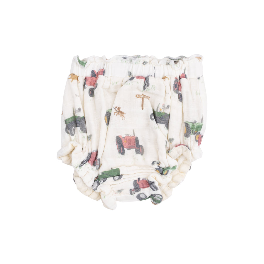 Tractors Pinafore and Diaper Cover