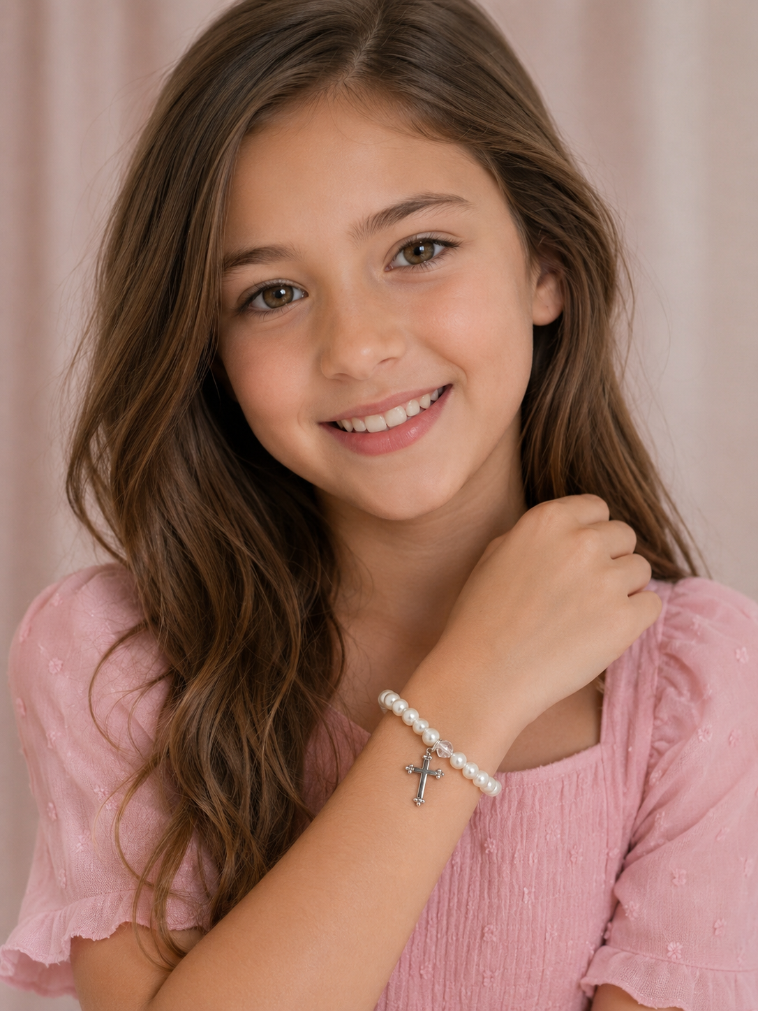 GG-48 Pearl Cross Bracelet