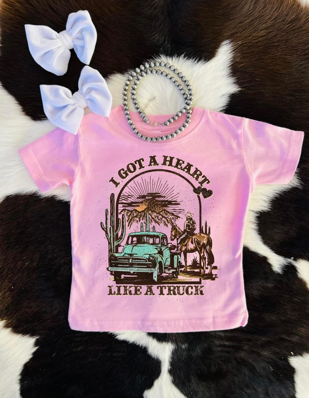 I Got A Heart Like A Truck Pink T-shirt