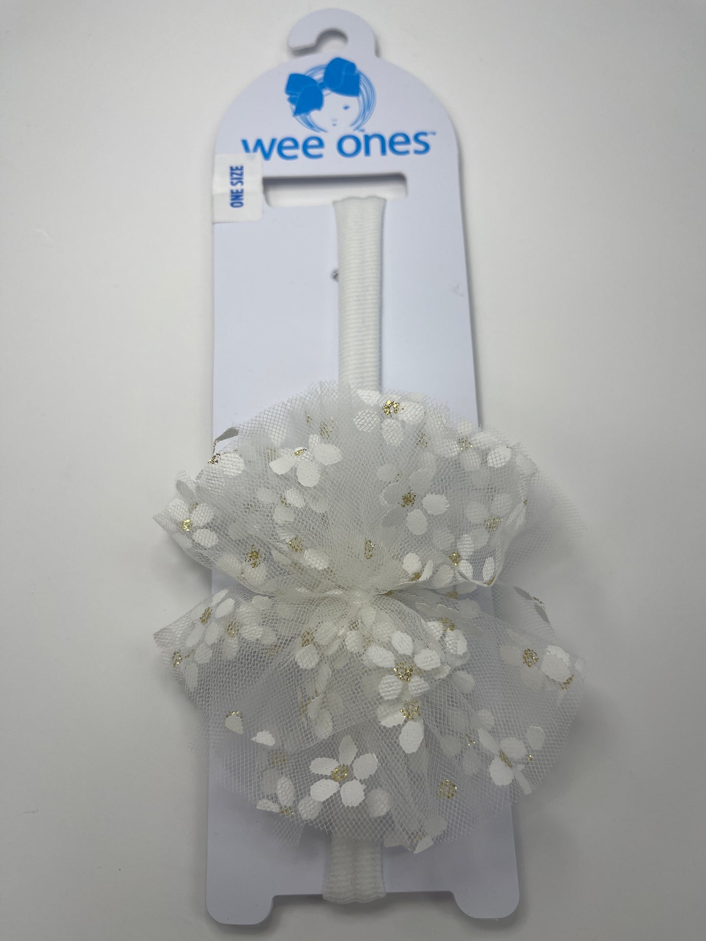 WHT SML Flower Tulle Puff HB