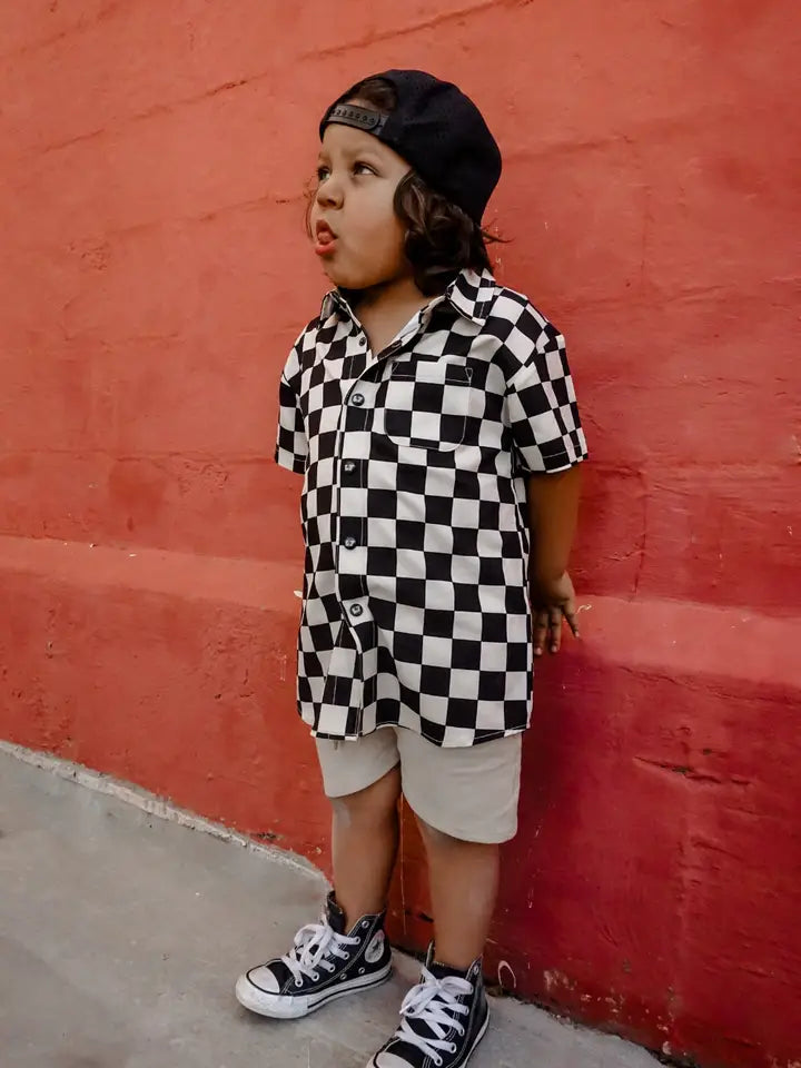 Checker Button-Up Shirt