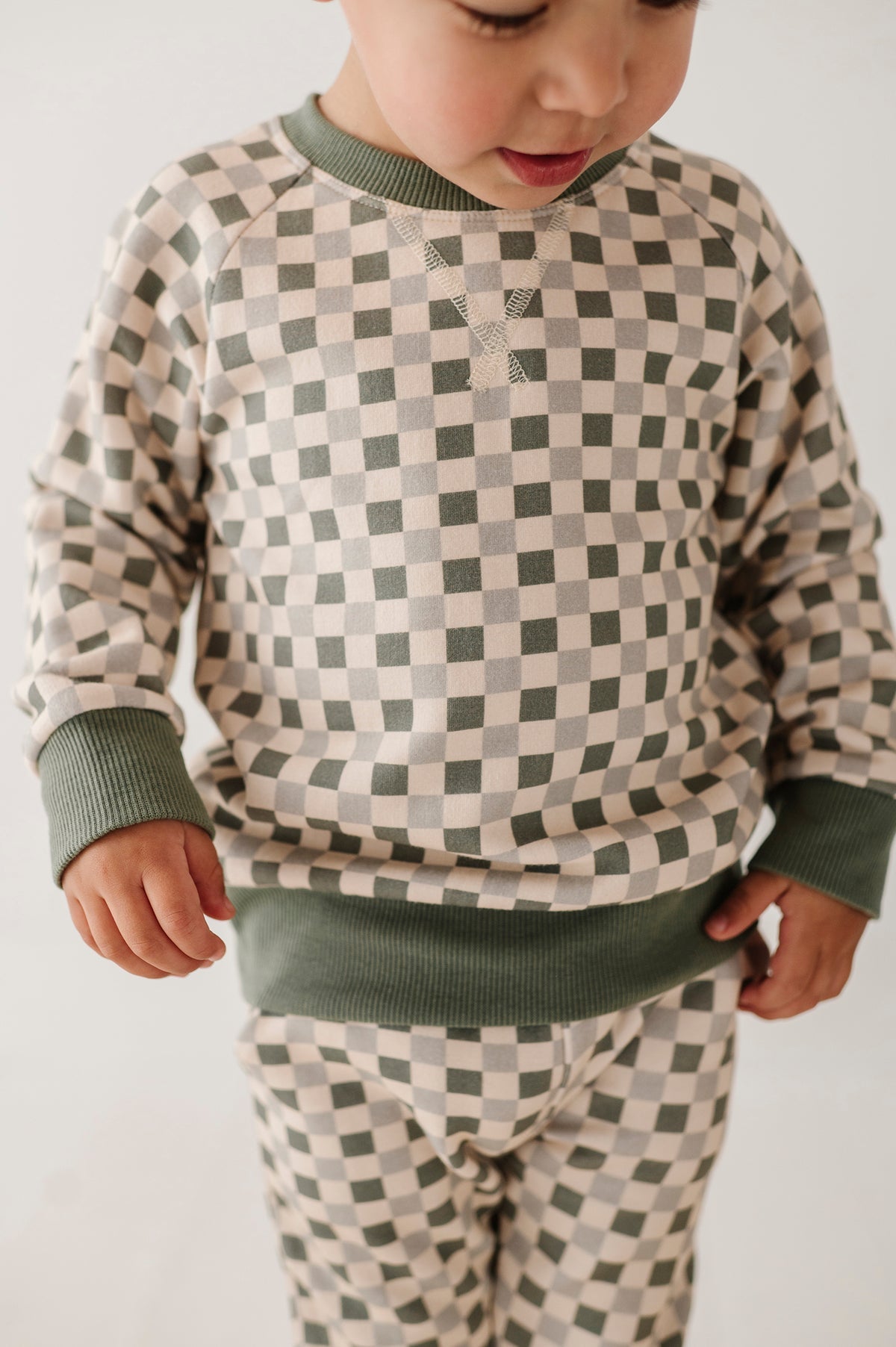 Fern Checkered Fleece Sweatshirt