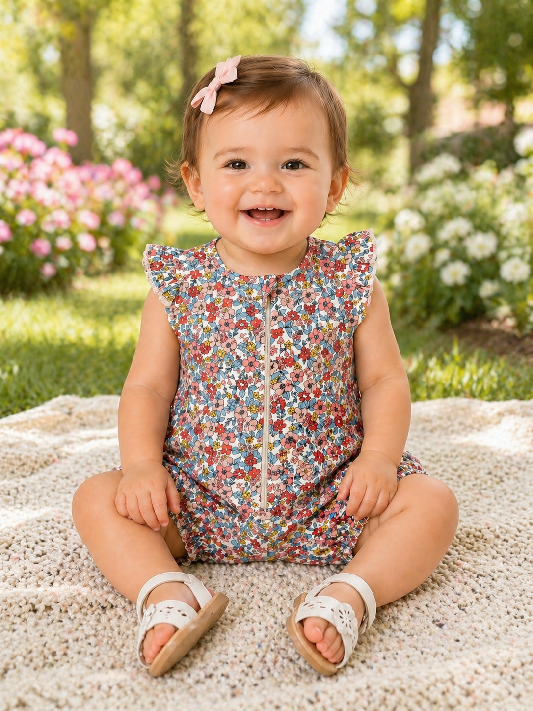 Summer Bloom Organic Ruffle Romper