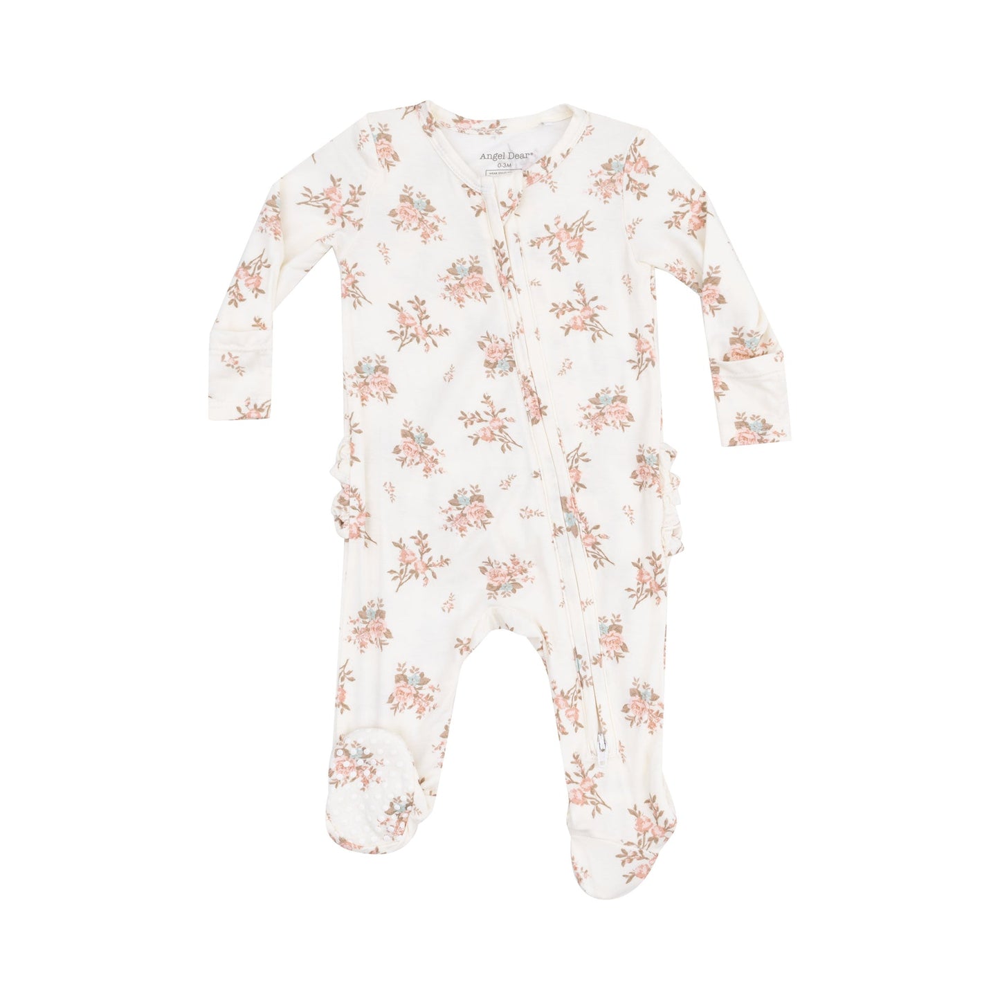 Vintage Rosebuds Ruffle Footie
