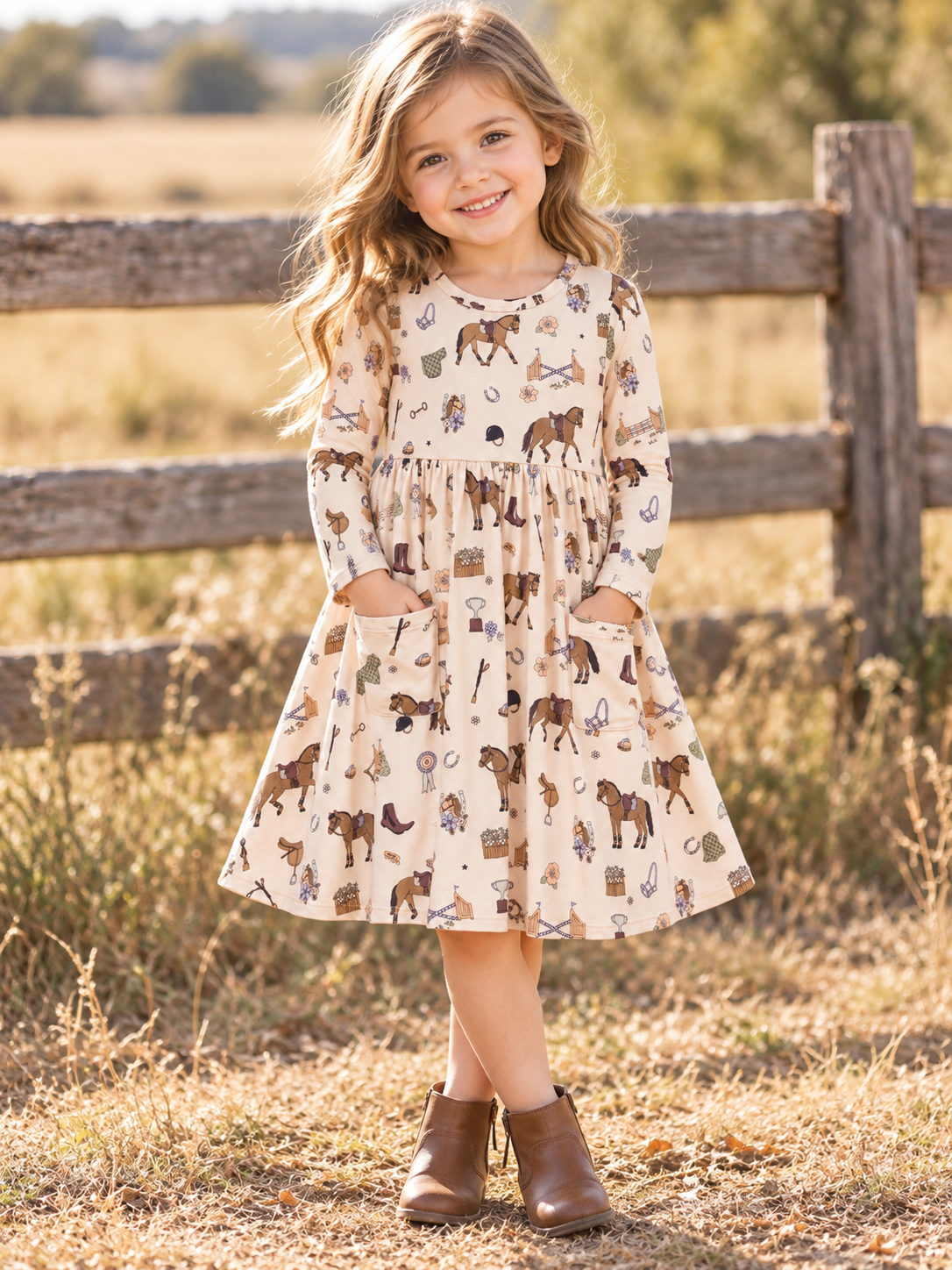 Pretty Equestrian Twirl Dress
