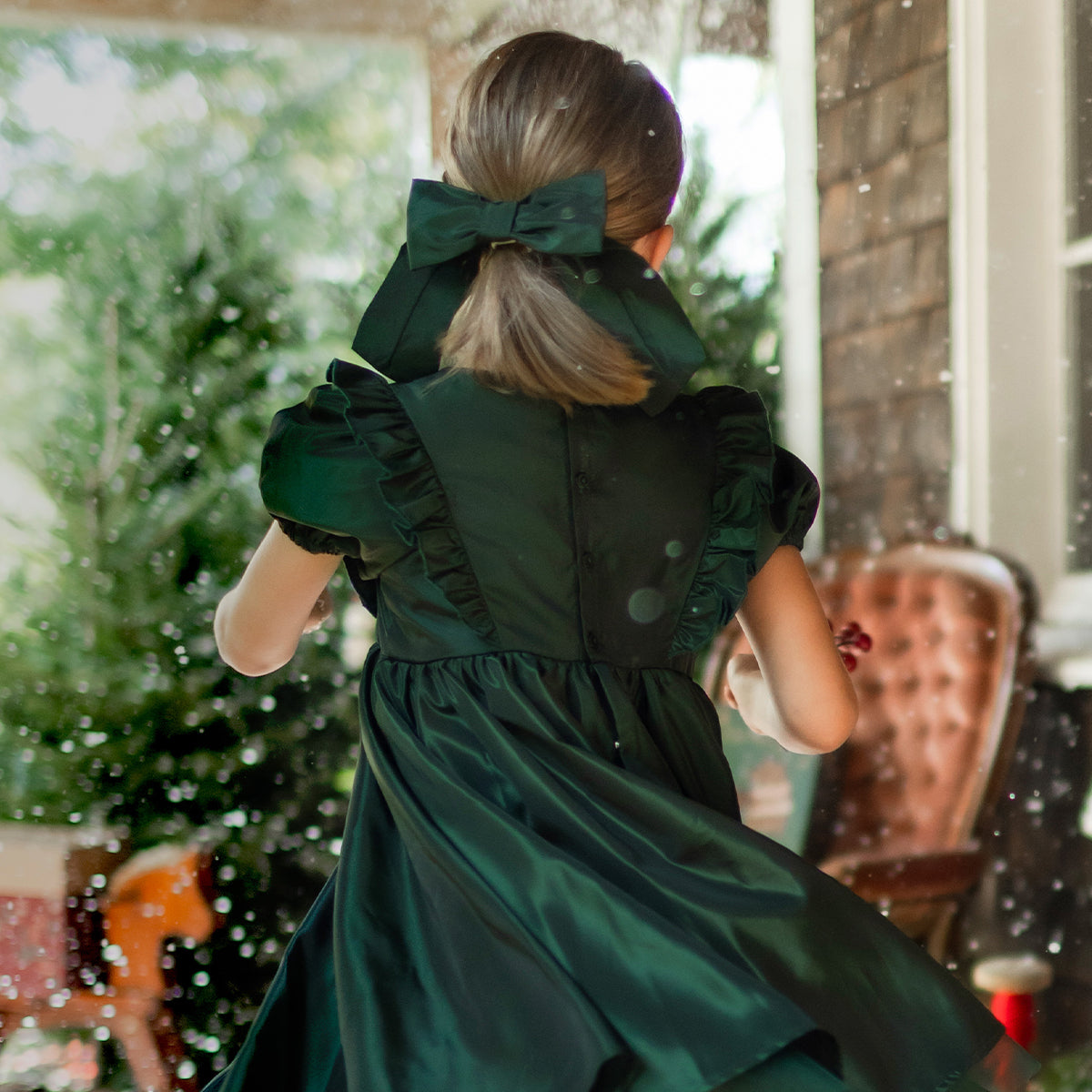 Emerald Green Ruffle Dress