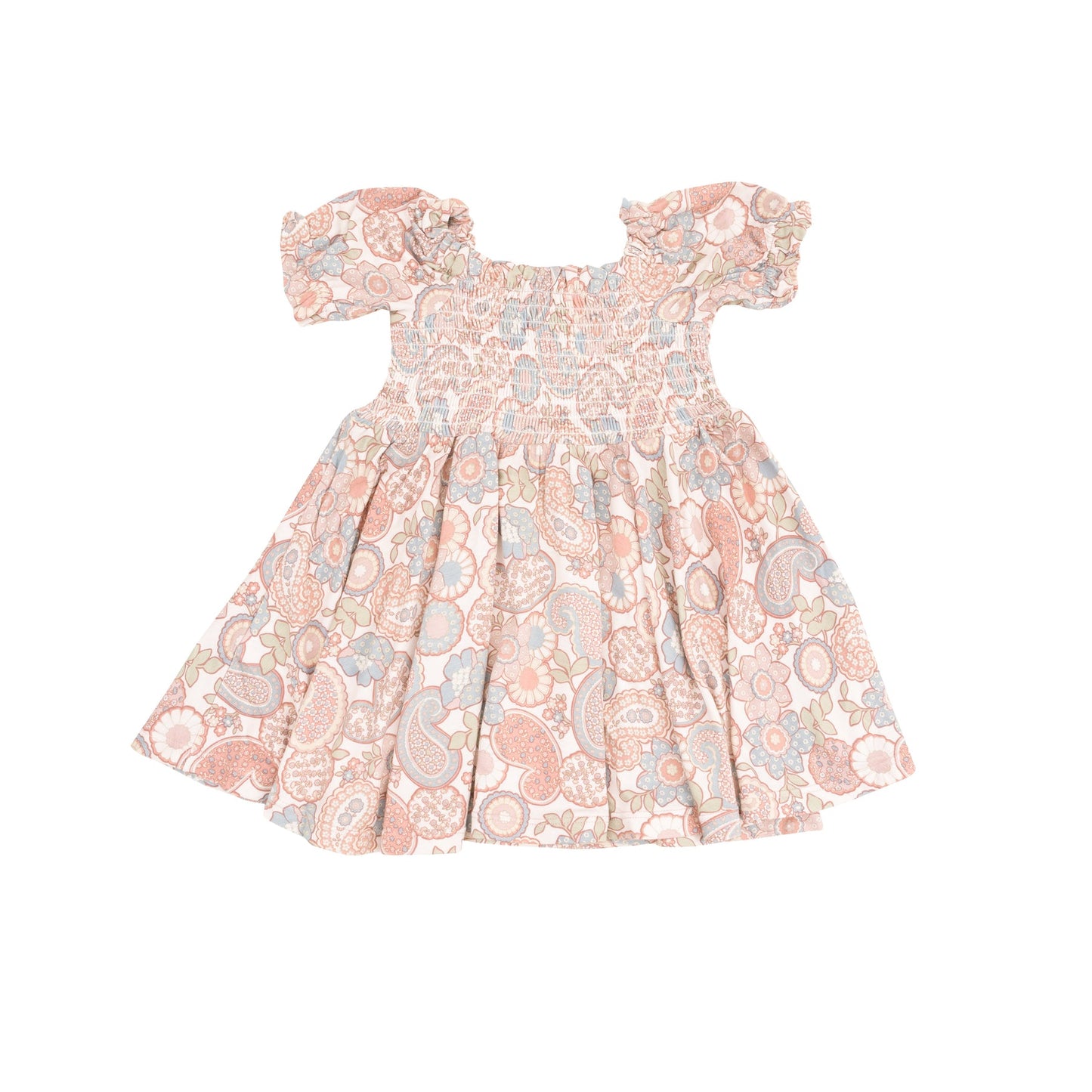 Folk Paisley Smocking Twirly Dress