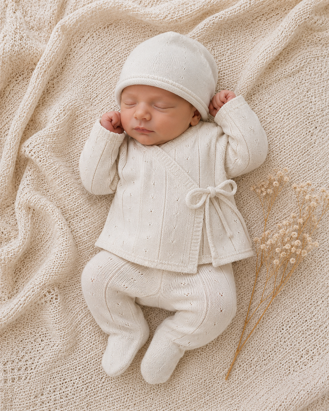 Cream Knit Hat
