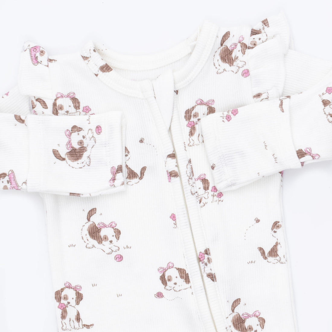 Explorer Puppy Pink Ruffle Zipper Footie