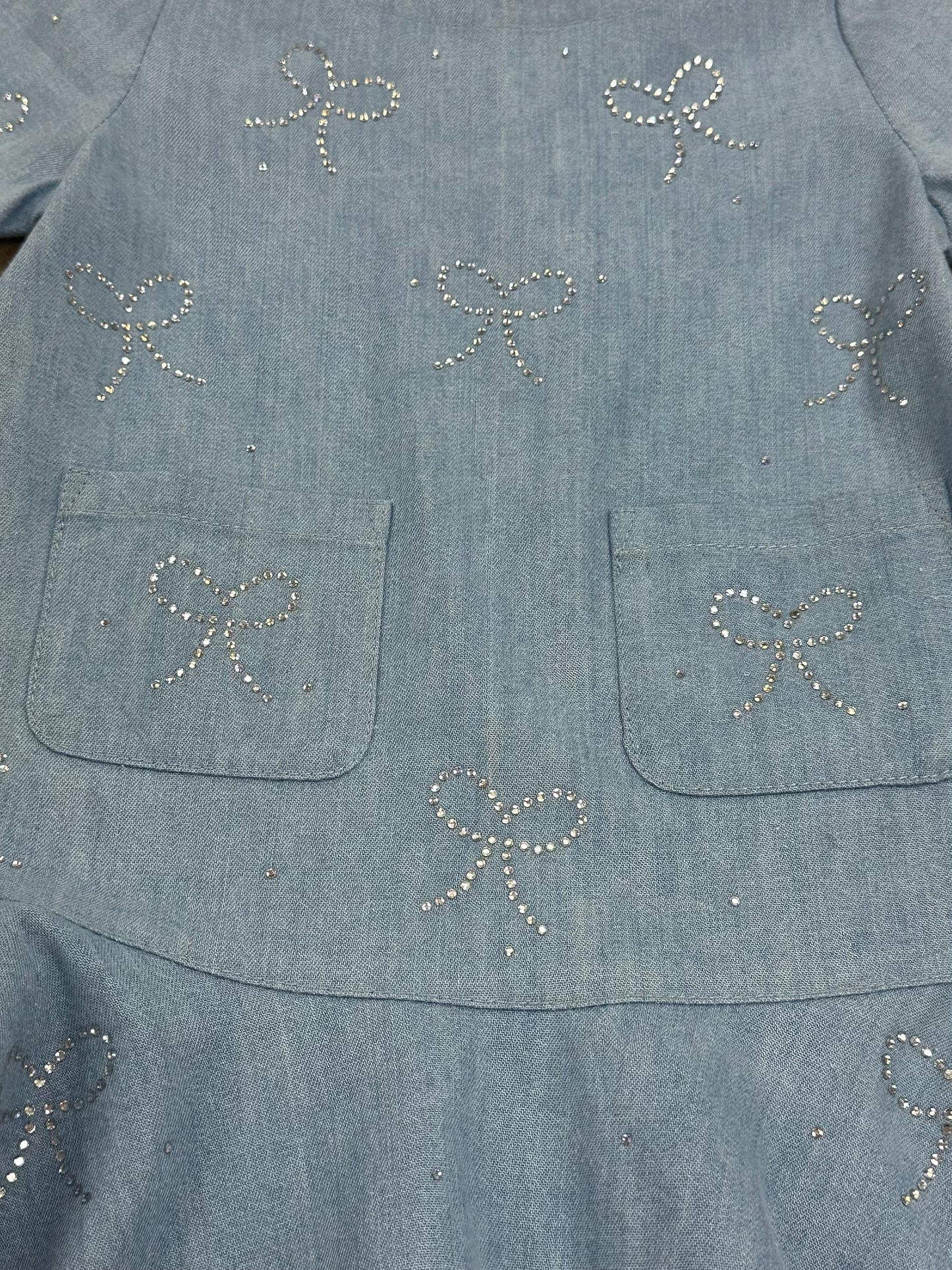 Betina Crystal Bow Denim Dress