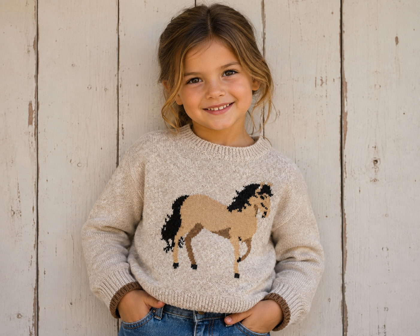 Oatmeal Horse Sweater
